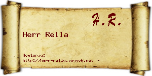 Herr Rella névjegykártya
